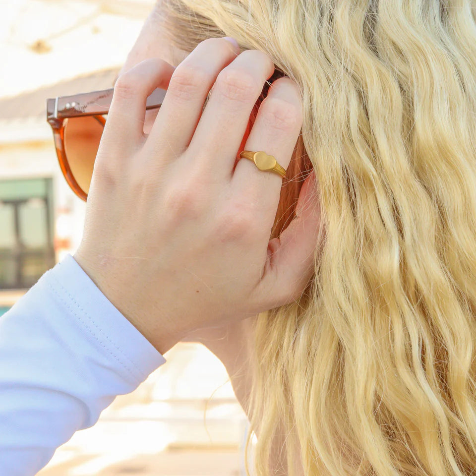 Customizable Heart Signet Ring