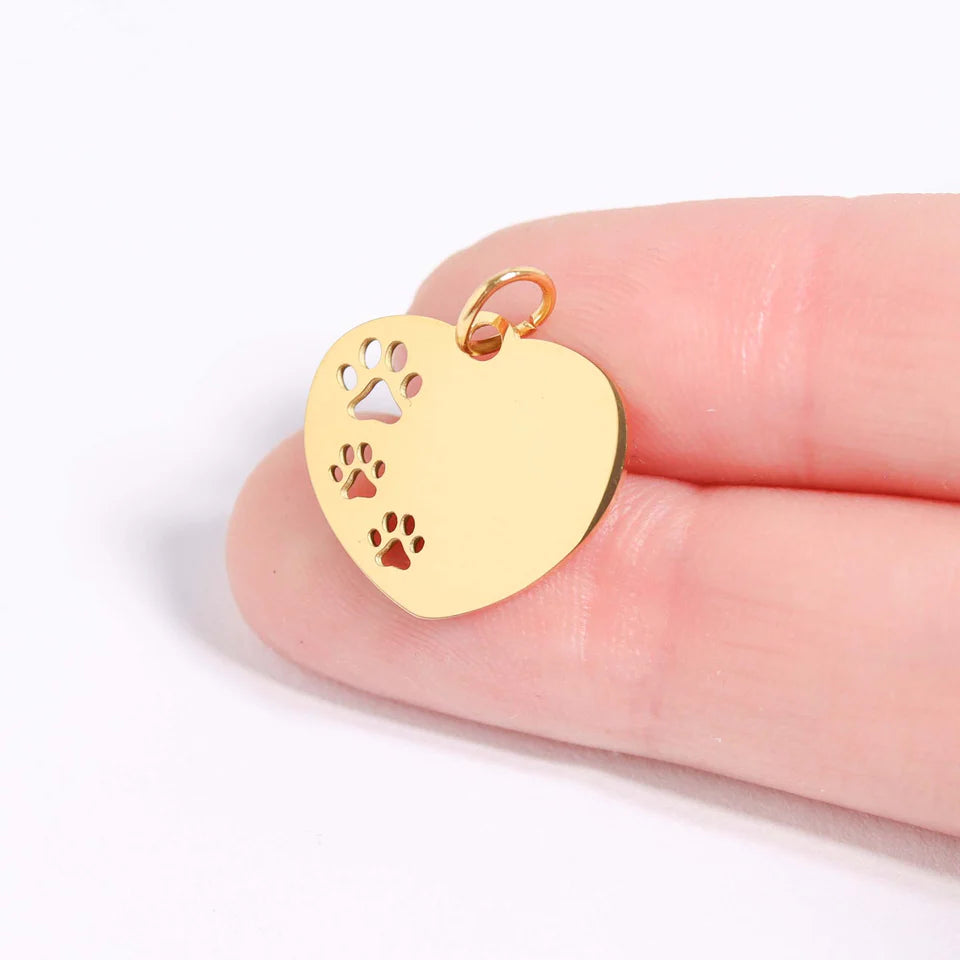 Customizable Paw Print Necklace Charm