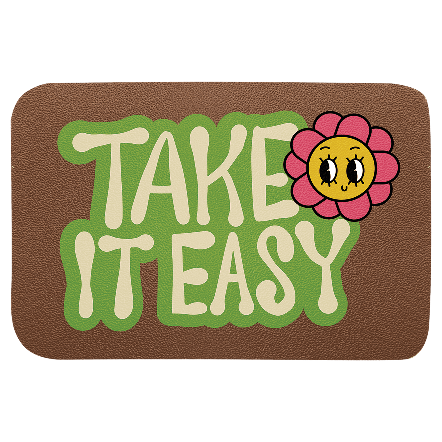 Customizable Rectangle Brown Genuine Leather Patch with Adhesive