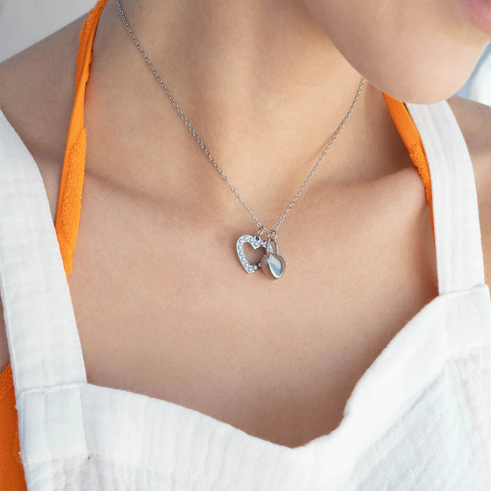 Customizable Heart Padlock Charm