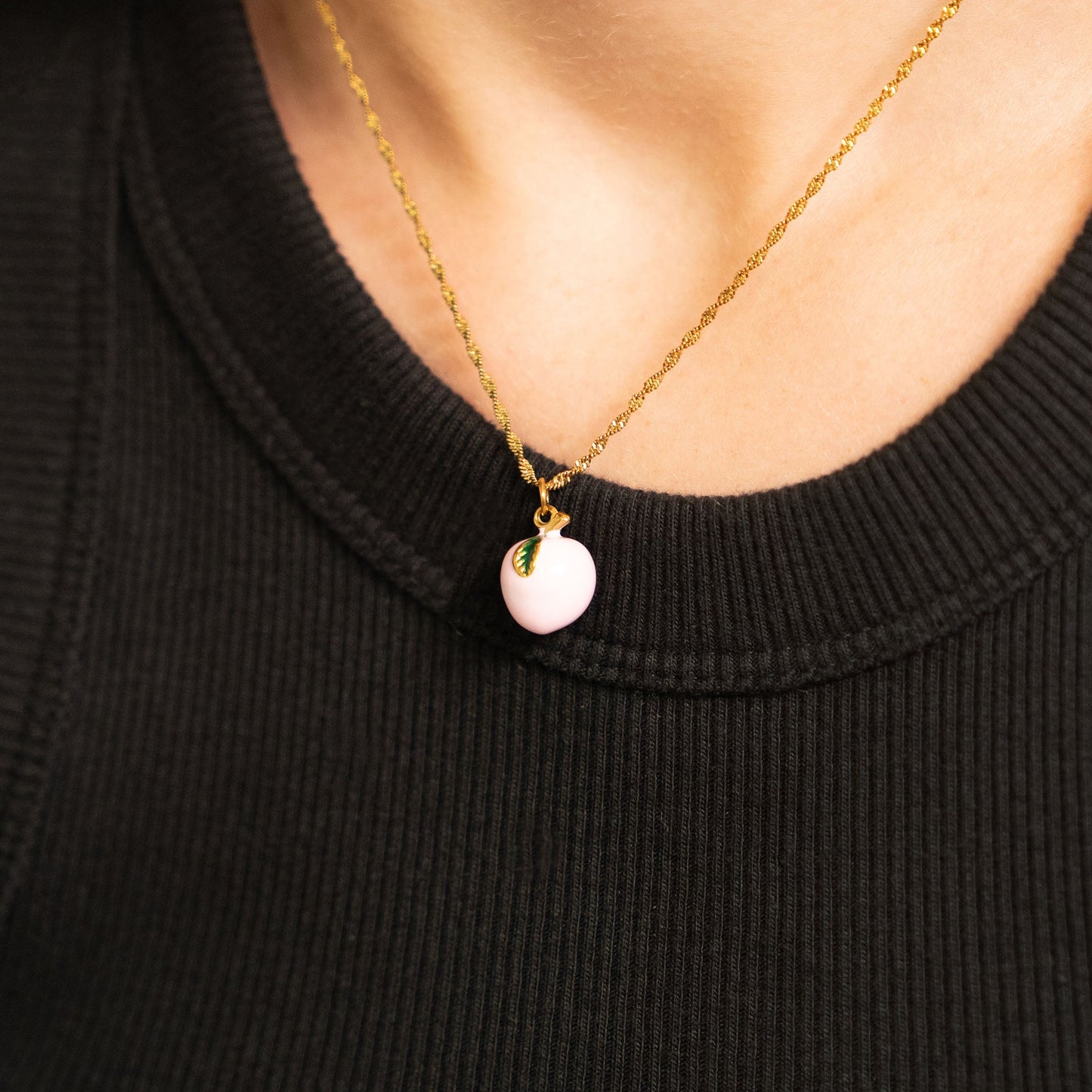 18K Gold PVD Stainless Steel Peach Charm / PDL0367