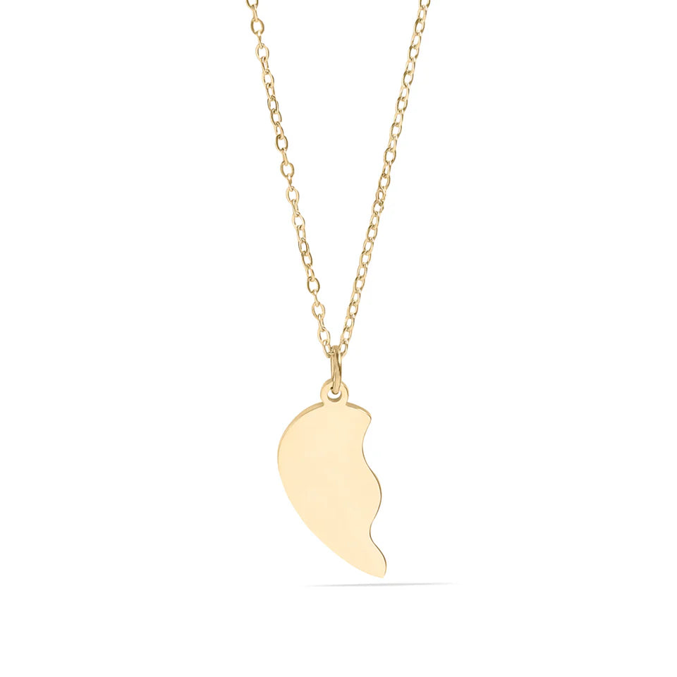 Personalizable Break Apart Engravable Blank Heart Necklace Set