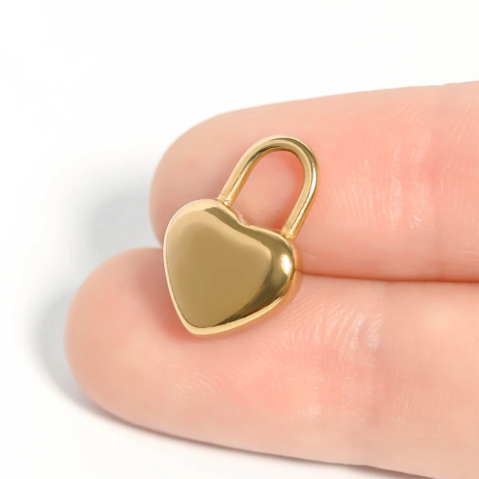 Customizable Heart Padlock Charm