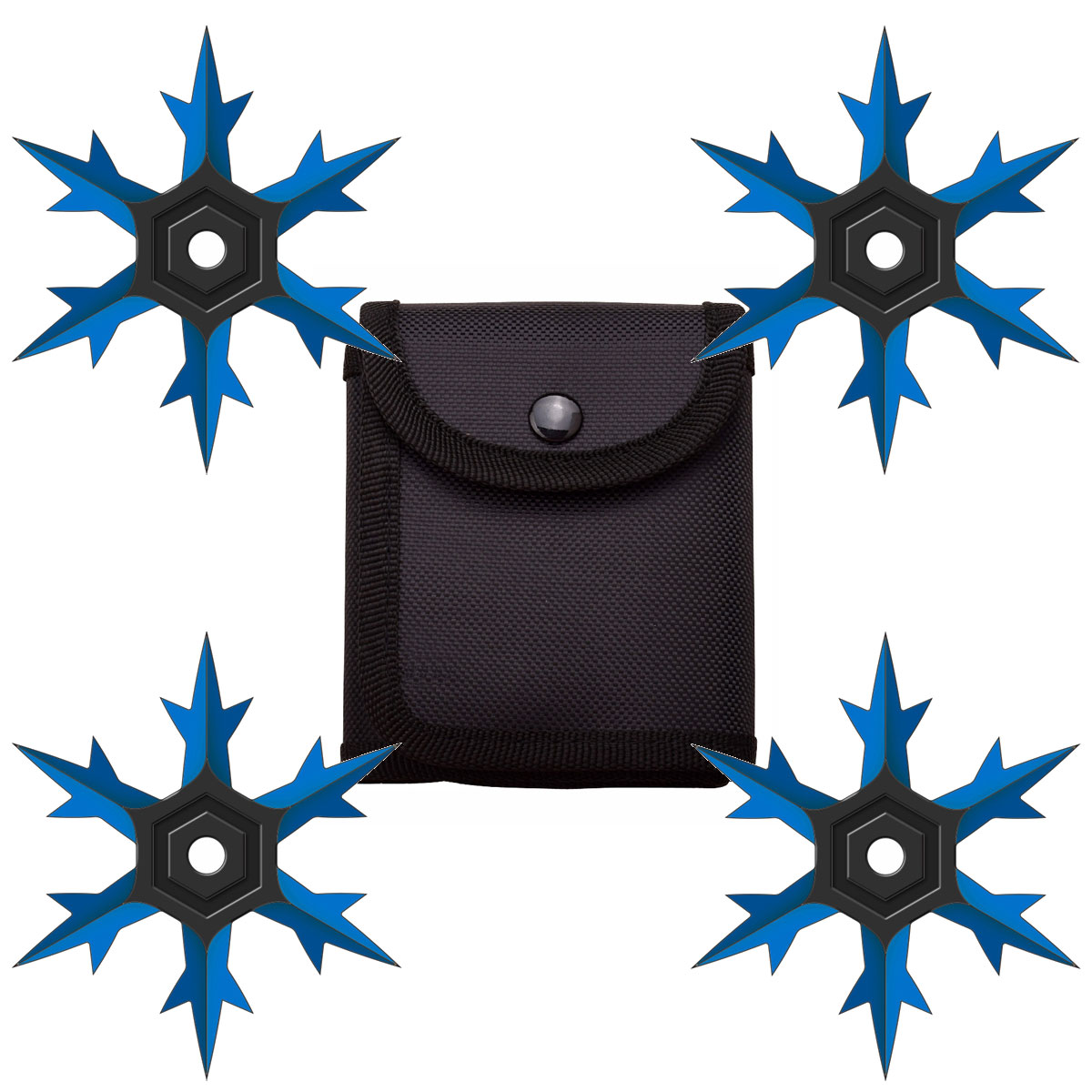 4 Pc Set Six Point Throwing Ninja Stars Snowflake Shurikens