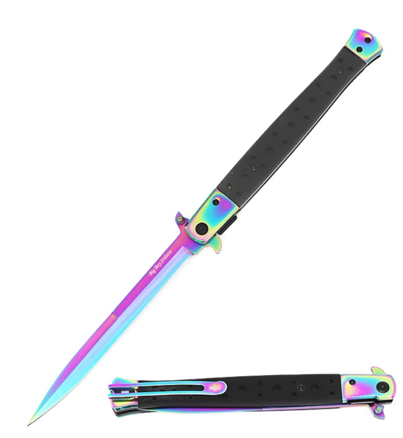 Customizable 13" Classic Extra Large Spring Assisted Open Stiletto Pocket Cutlery