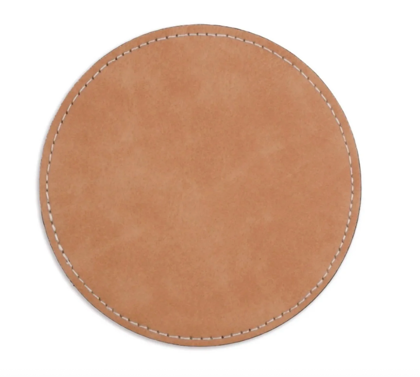 Customizable Vegan Leather Round Coaster