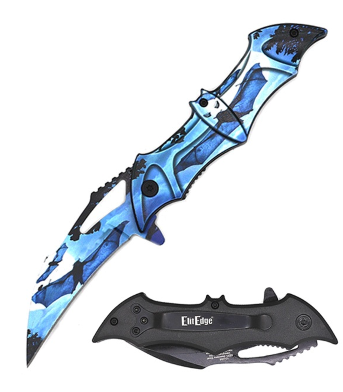 Customizable Bat Spring Assisted Pocket Folding Cutlery