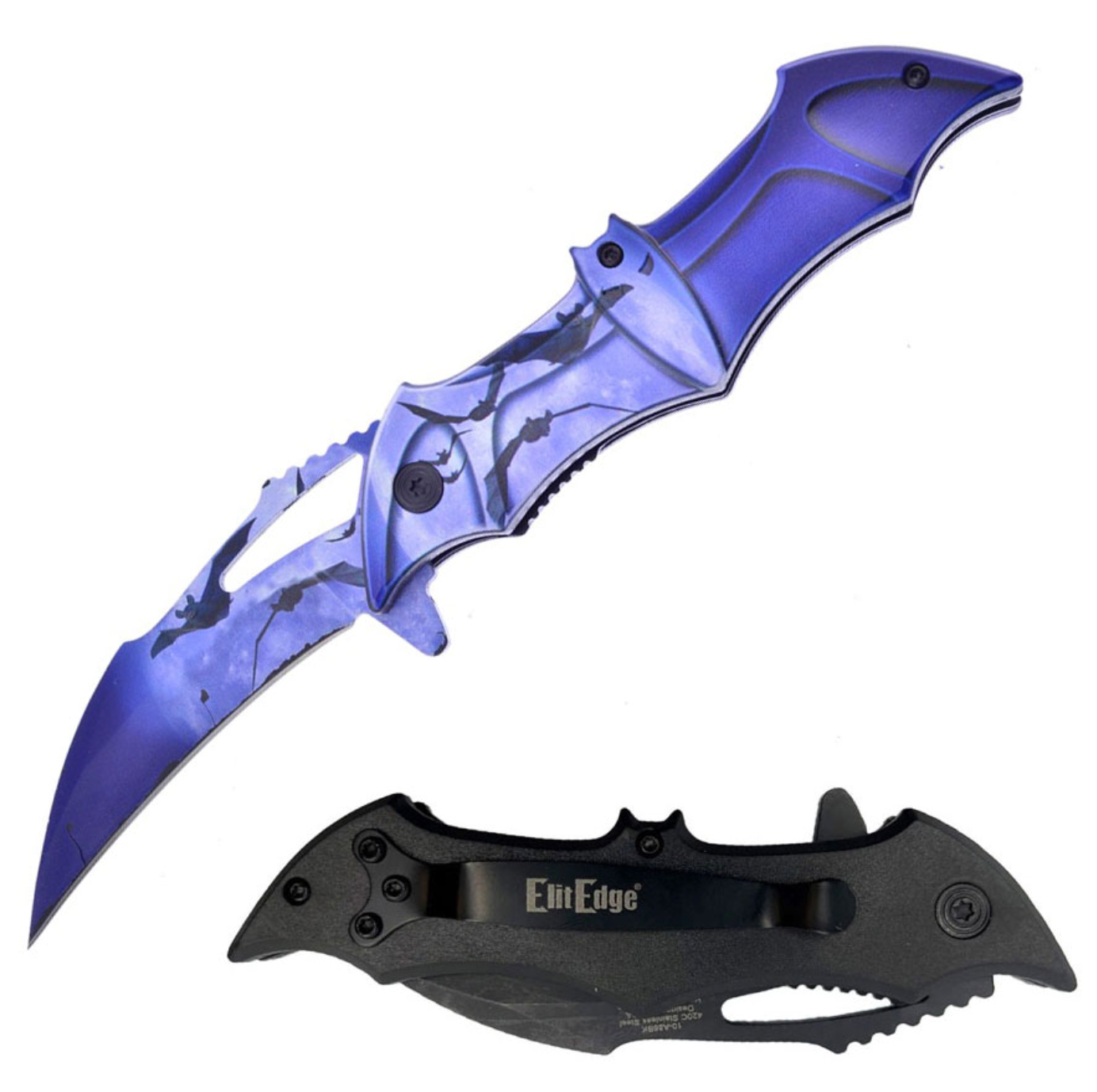 Customizable Bat Spring Assisted Pocket Folding Cutlery