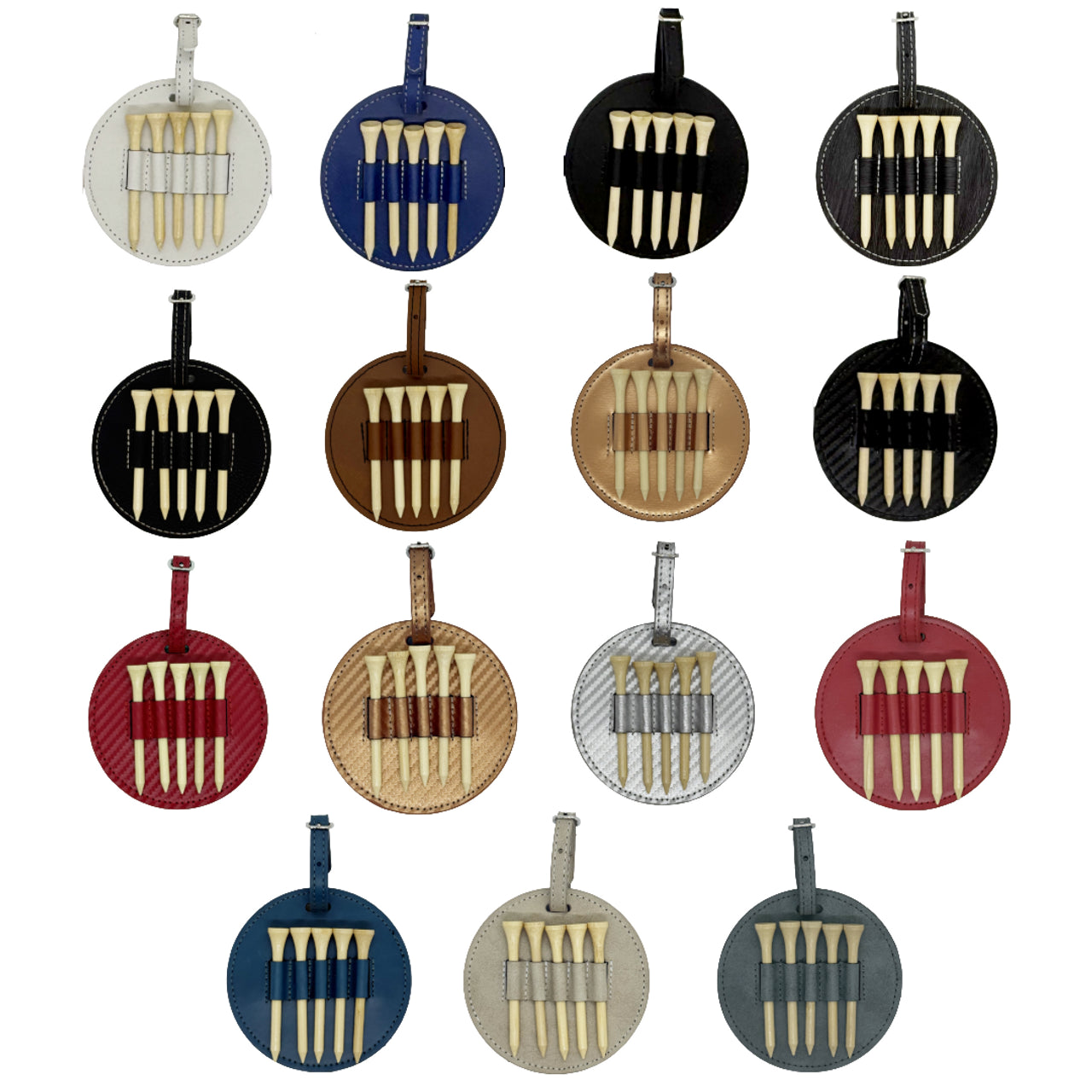 Customizable Round Leatherette Golf Bag Tag