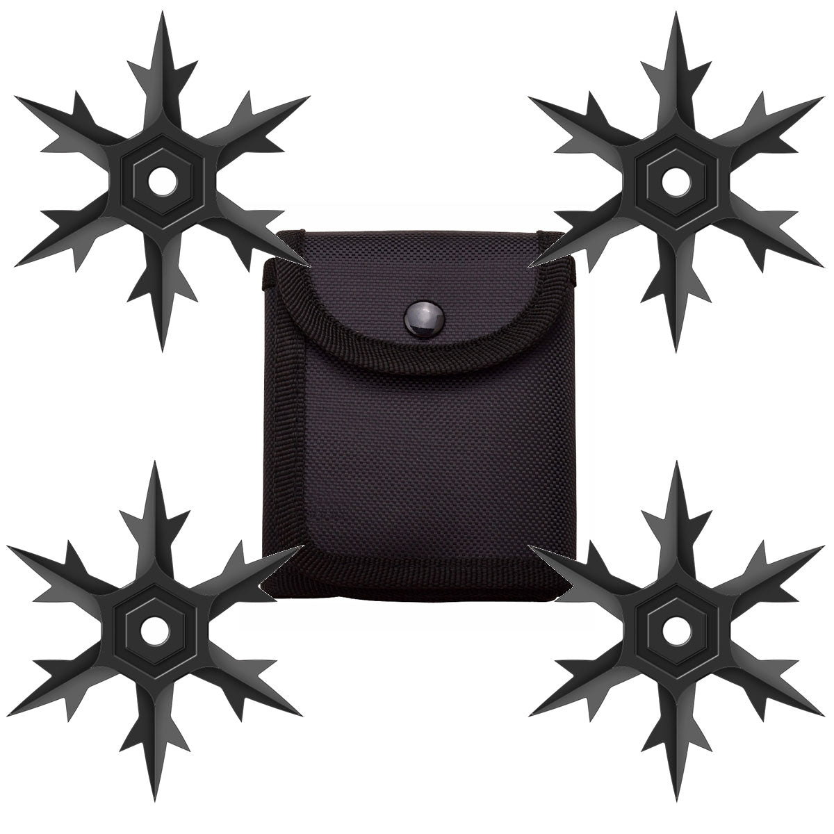 4 Pc Set Six Point Throwing Ninja Stars Snowflake Shurikens