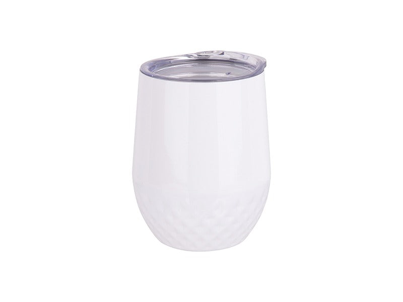 12oz Stainless Steel Stemless Wine Cup with Diamond Pattern