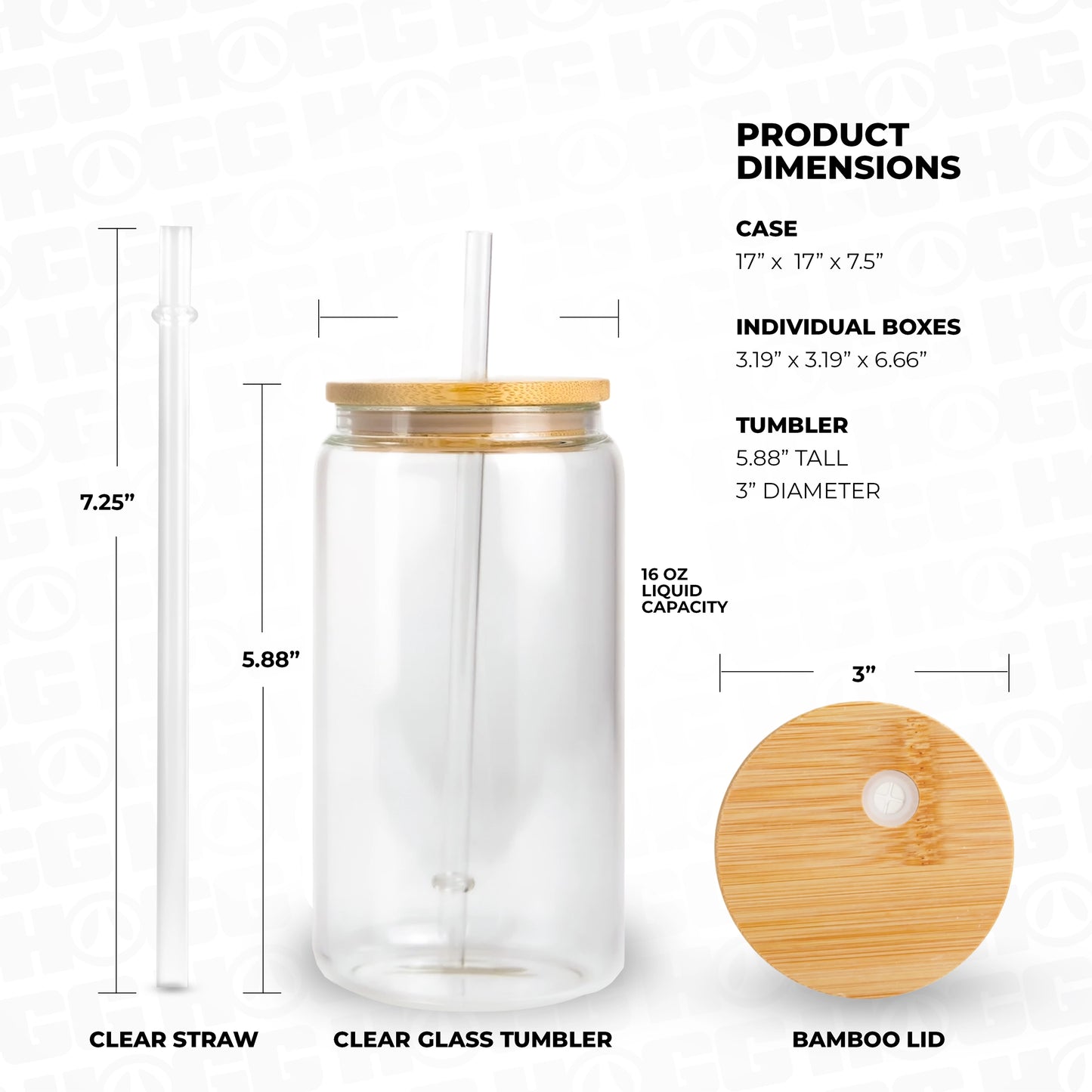 16oz Clear Glass Can Tumbler