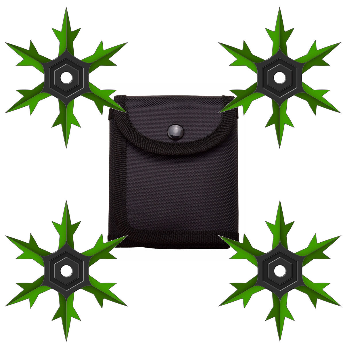 4 Pc Set Six Point Throwing Ninja Stars Snowflake Shurikens