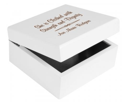 Personalizable White Jewelry Box