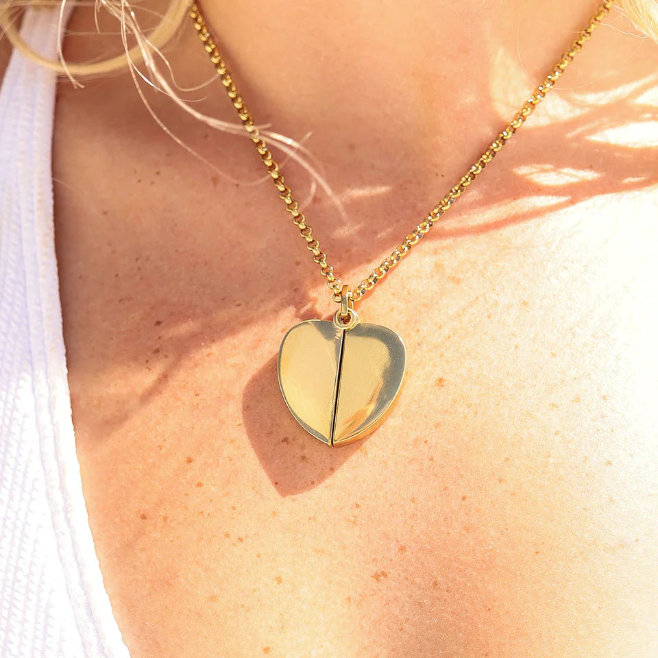 Personalizable Blank Heart Hidden Message Necklace