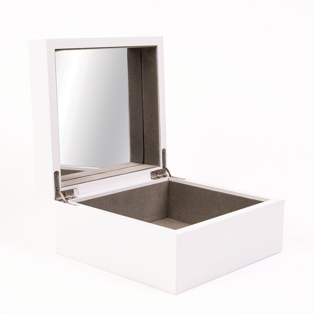 Personalizable White Jewelry Box