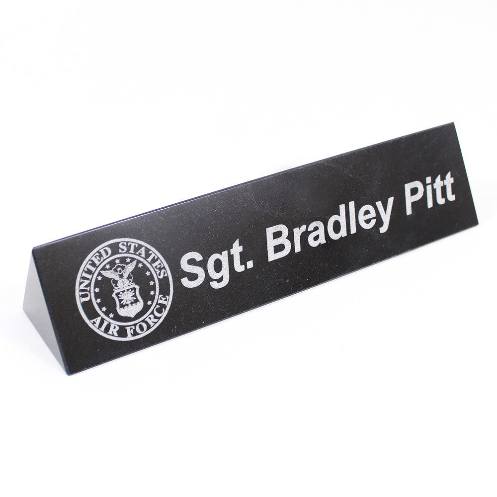 Customizable Black Marble Name Bar