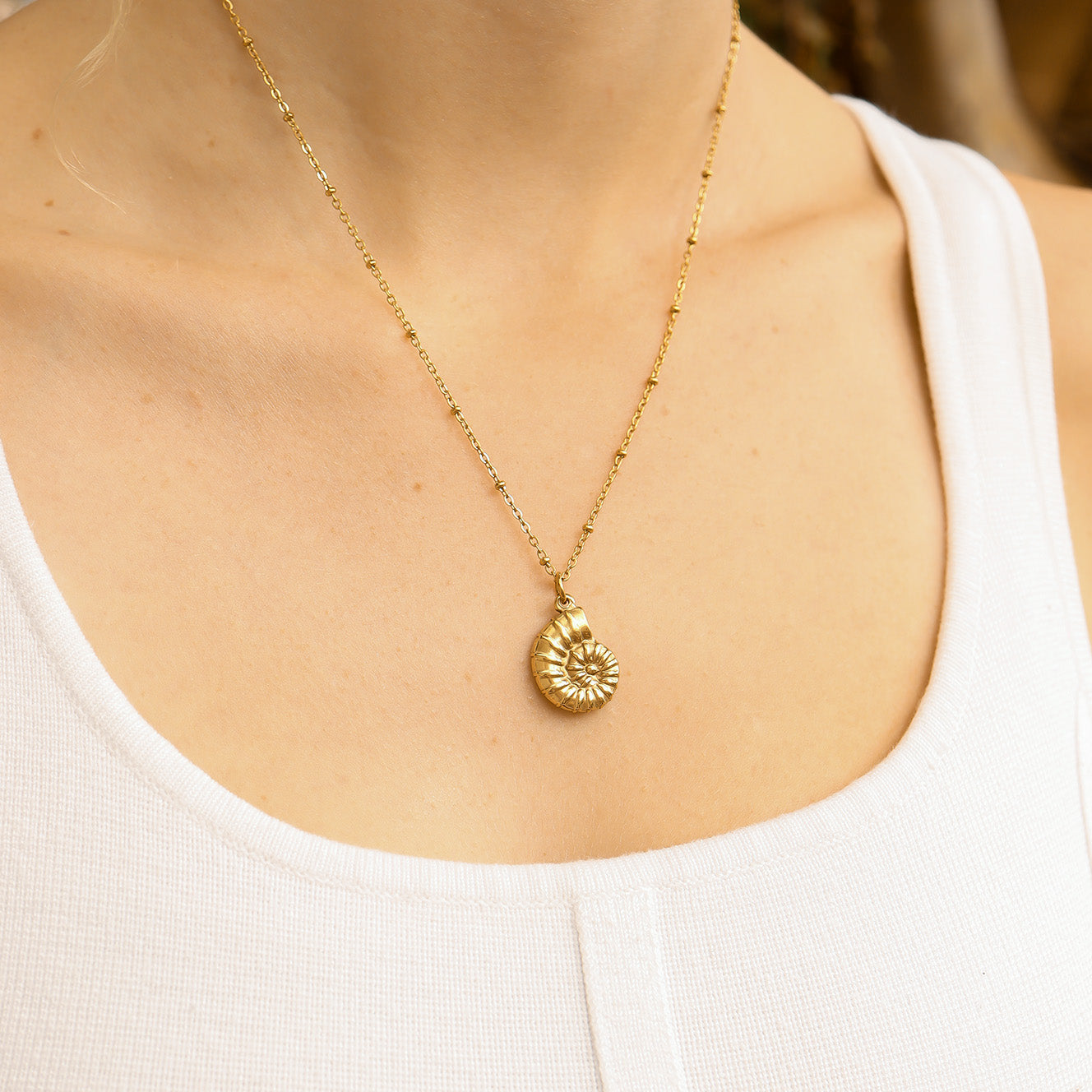 18K Gold PVD Stainless Steel Nautilus Charm / PDL0210