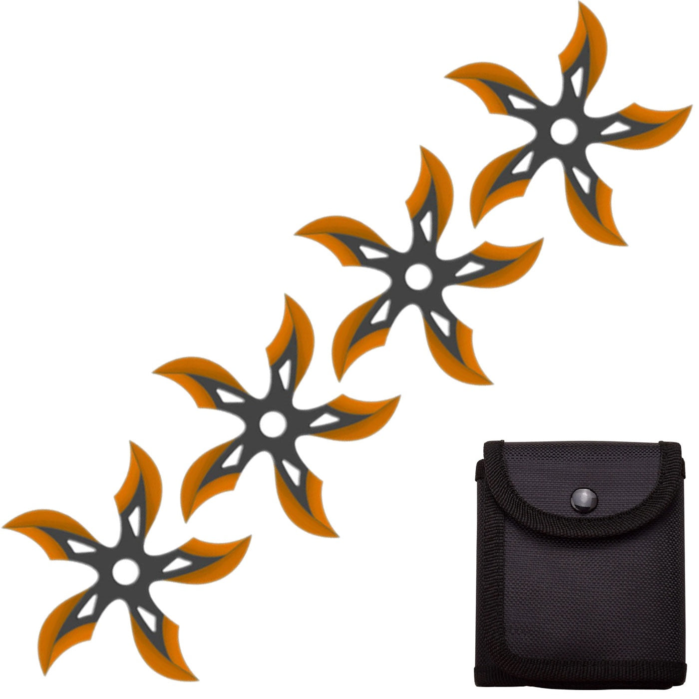 4 PC Set Ninja Throwing Stars Anime Shuriken Knife Curve Blade Five-Sided