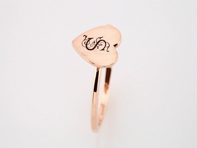 14K Rose Gold Be Posh�� Engravable Heart Signet Ring