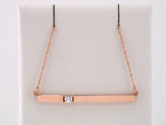 14K Rose Gold 1/10 CTW Natural Diamond Bar 17.5" Necklace