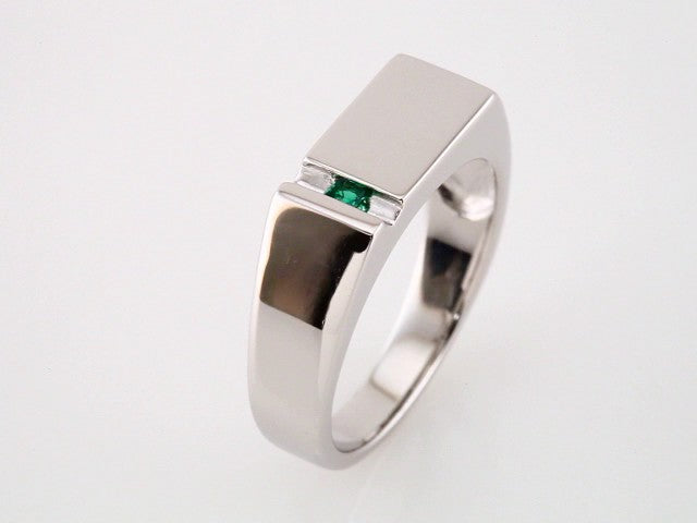 Continuum Sterling Silver 1-Stone Engravable Family Signet Ring Mounting