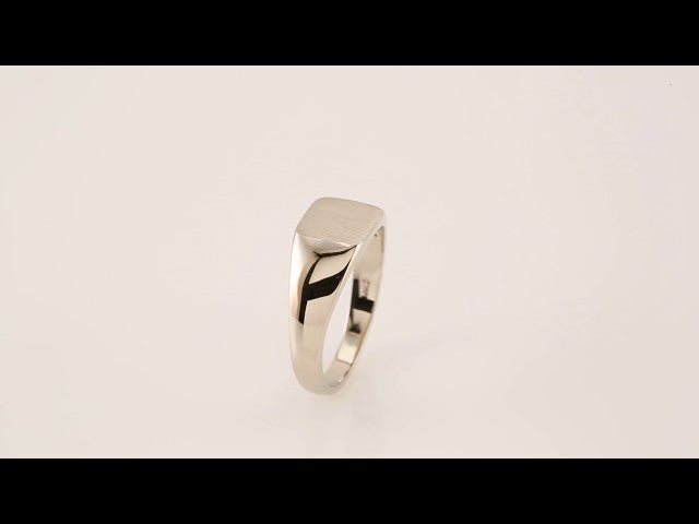 Platinum 11 mm Square Signet Ring