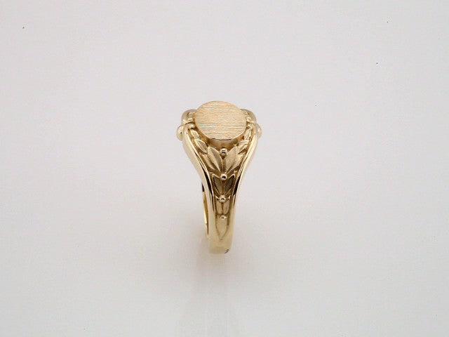14K Yellow Gold 10x8 mm Oval Signet Ring