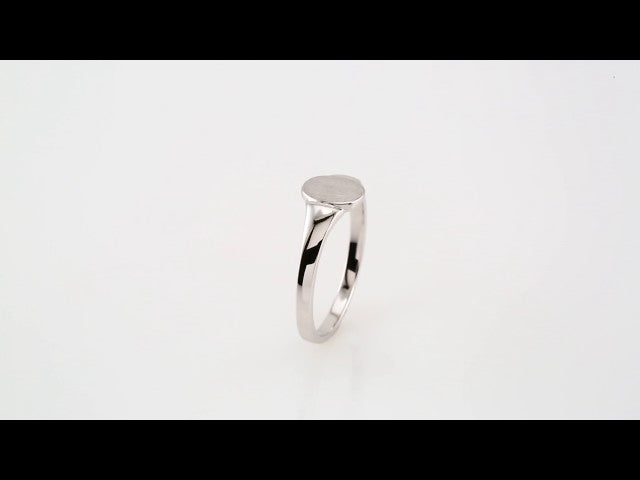 Platinum Oval Signet Ring