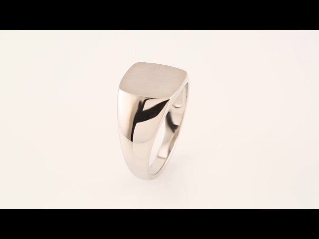 Platinum 13x12 mm Rectangle Signet Ring