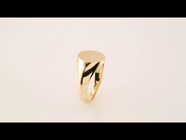 18K Yellow Gold Oval Signet Ring
