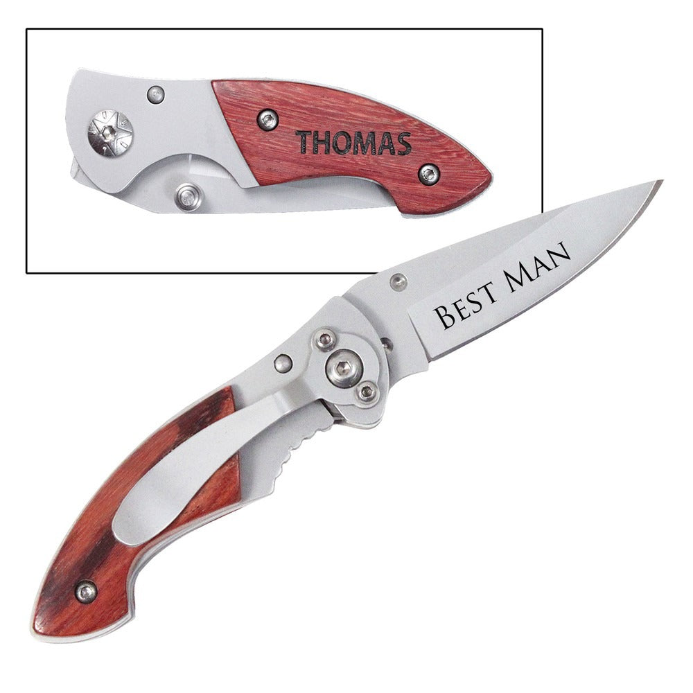 Customizable Mini Rosewood Cutlery With Clip