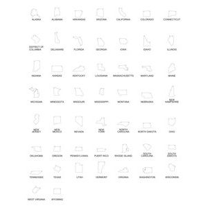 10K Yellow Gold Alabama State with Heart-Pierced City 18" Necklace