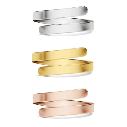 Customizable Stainless Steel 2-Name Wrap Ring