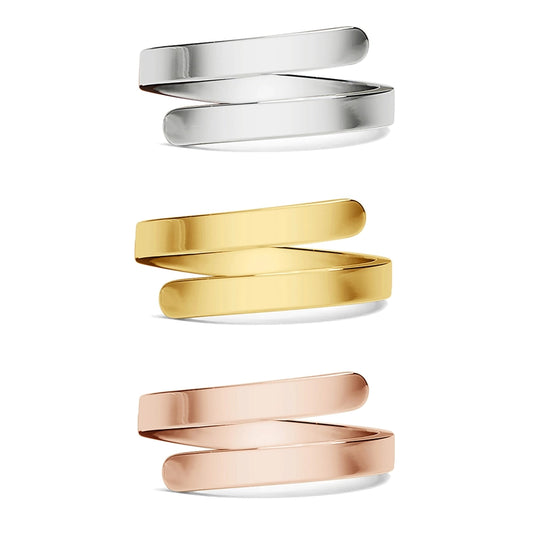 Customizable Stainless Steel 2-Name Wrap Ring