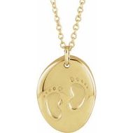 Engravable Tiny Footprint Necklace or Pendant