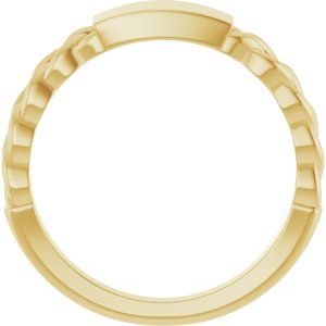 10K Yellow Gold Engravable Chain Link Ring