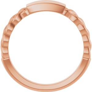 10K Rose Gold Engravable Chain Link Ring