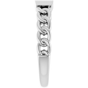 Continuum Sterling Silver Engravable Chain Link Ring