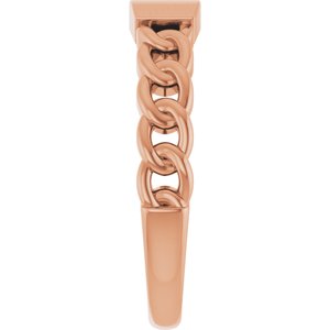 18K Rose Gold Engravable Chain Link Ring
