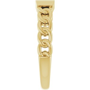 10K Yellow Gold Engravable Chain Link Ring
