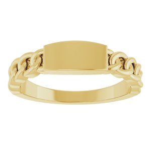 10K Yellow Gold Engravable Chain Link Ring