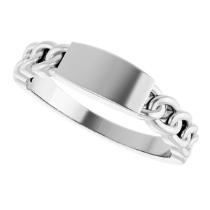 Continuum Sterling Silver Engravable Chain Link Ring