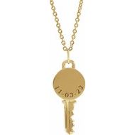 Engravable Key Necklace or Pendant
