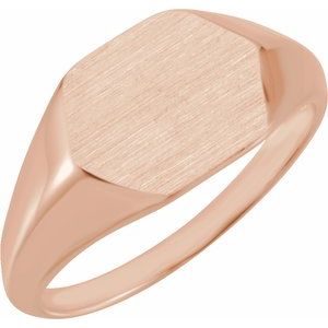 12x10 mm Geometric Signet Ring