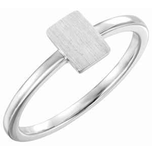 Platinum 7x5 mm Rectangle Signet Ring