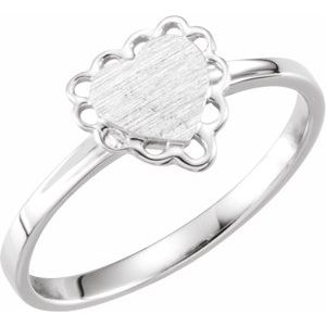 Sterling Silver 7x6 mm Heart Signet Ring