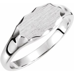 Sterling Silver 11.2x6.7 mm Oval Signet Ring