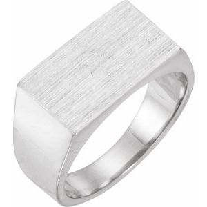 Sterling Silver 15x9 mm Rectangle Signet Ring