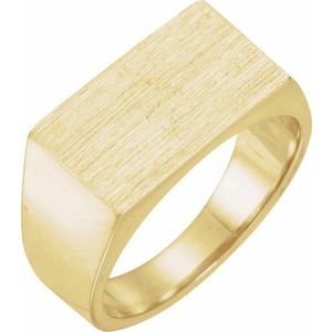 10K Yellow Gold 15x9 mm Rectangle Signet Ring